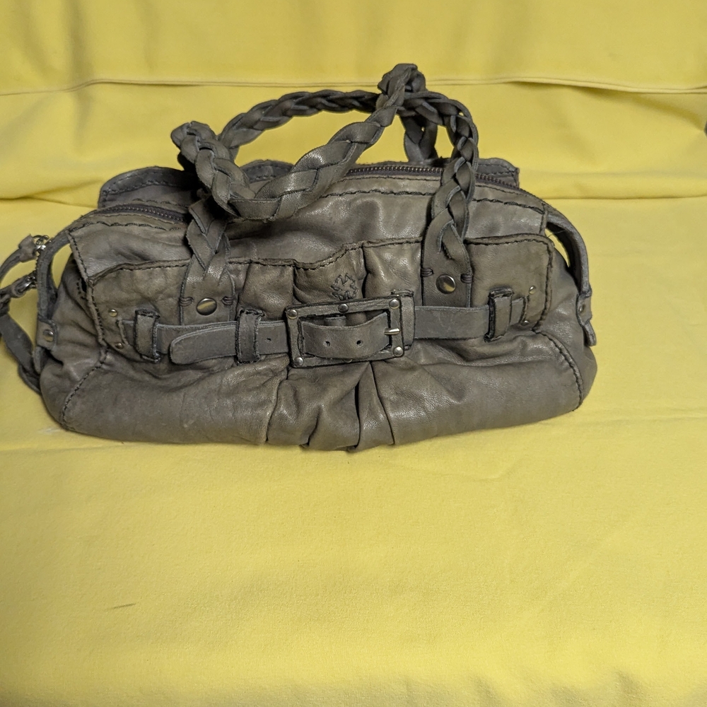 Gray Leather Women's Purse